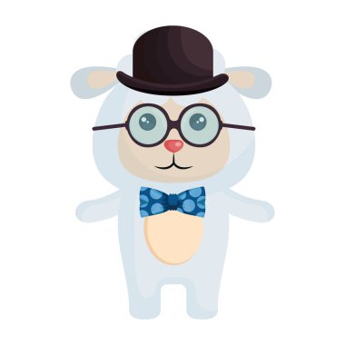 sevimli küçük koyun karakter