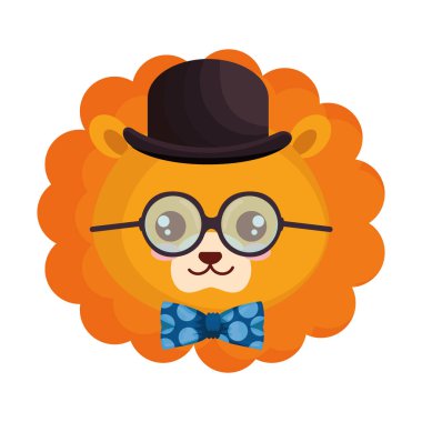 sevimli küçük aslan karakter