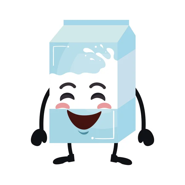 Deliciosa caixa de leite caráter kawaii —  Vetores de Stock