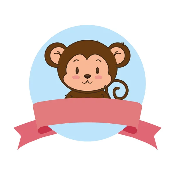 Sevimli küçük maymun karakter — Stok Vektör