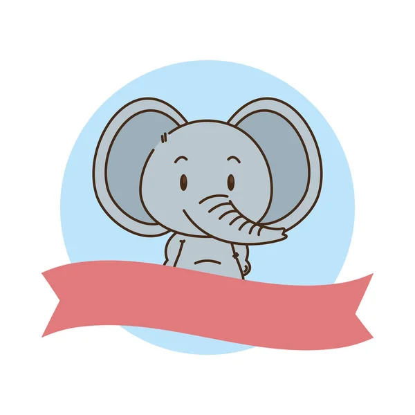 Lindo pequeño elefante carácter — Vector de stock