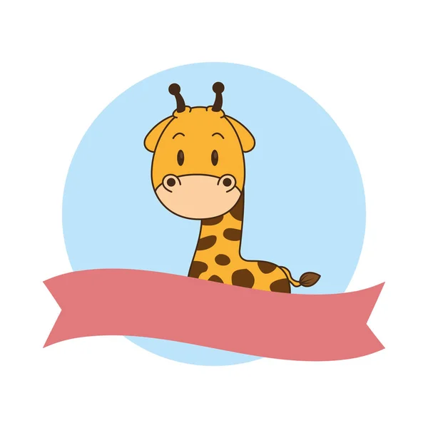 Mignon petit personnage girafe — Image vectorielle