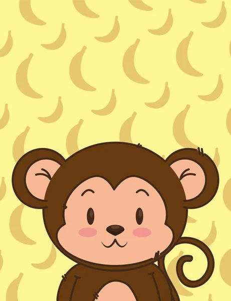 Mignon petit singe personnage — Image vectorielle