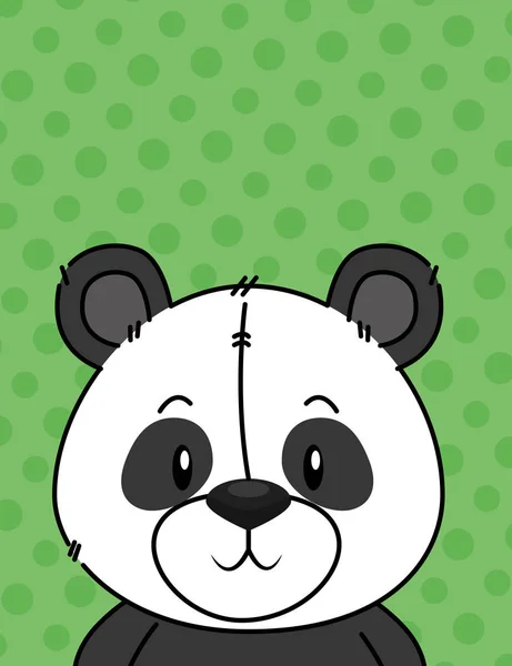 Niedlichen Kleinen Bären Panda Charakter Vektor Illustration Design — Stockvektor