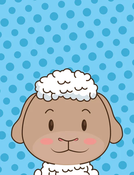 Sevimli küçük koyun karakter — Stok Vektör