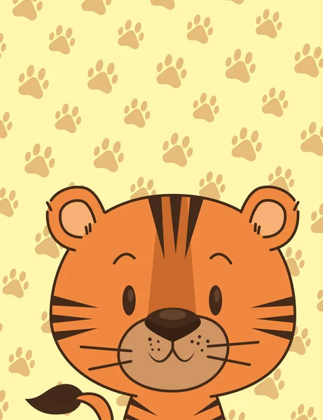 Schattige kleine tijger karakter — Stockvector