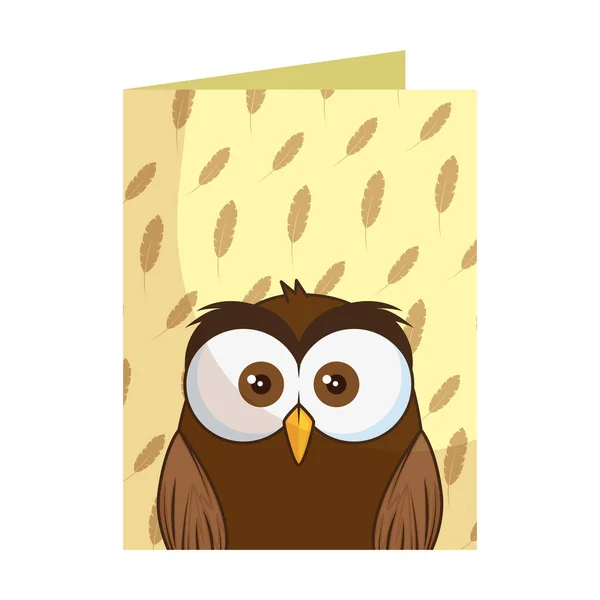 Mignon petit hibou oiseau personnage — Image vectorielle