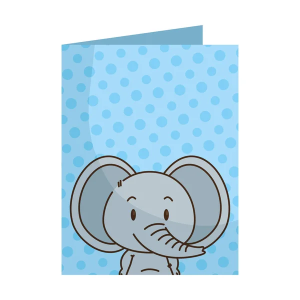 Lindo pequeño elefante carácter — Vector de stock