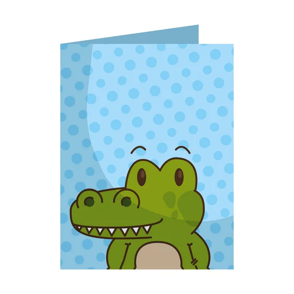 Niedlichen kleinen Krokodril Charakter — Stockvektor