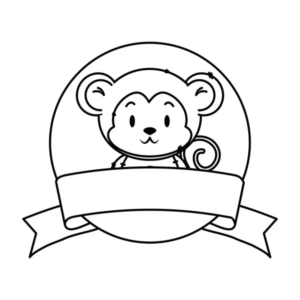 귀여운 작은 원숭이 캐릭터 — 스톡 벡터