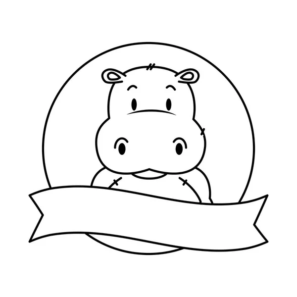 Lindo pequeño personaje hipopótamo — Archivo Imágenes Vectoriales