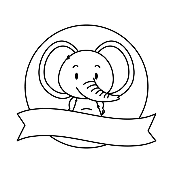 Lindo pequeño elefante carácter — Vector de stock