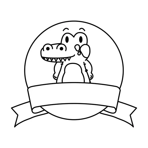 Personagem pequeno crocodrile bonito — Vetor de Stock