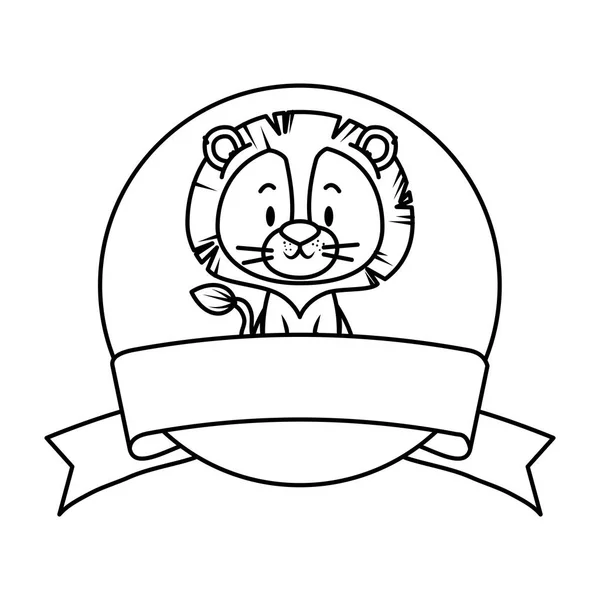 可爱的小狮子角色 — 图库矢量图片