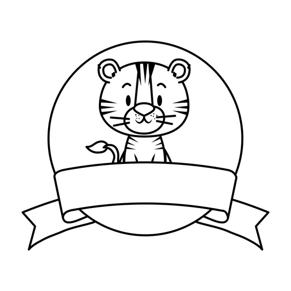 Mignon petit tigre personnage — Image vectorielle