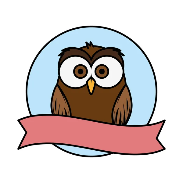 Cute little owl bird character — Stock Vector