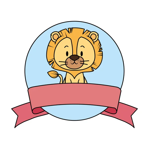 Sevimli küçük aslan karakter — Stok Vektör