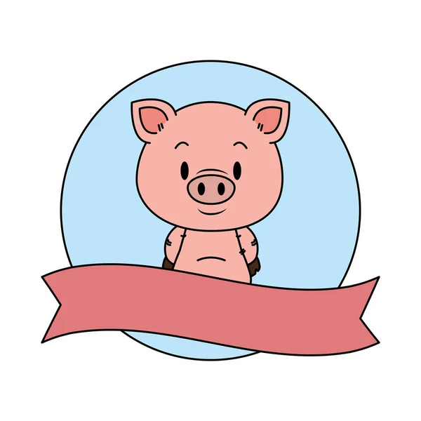 Niedlichen kleinen Schweinchen Charakter — Stockvektor