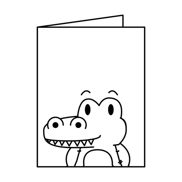 Personagem pequeno crocodrile bonito — Vetor de Stock