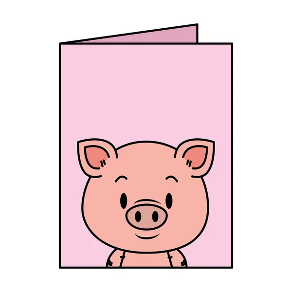 Ładny mały znak świnia — Wektor stockowy