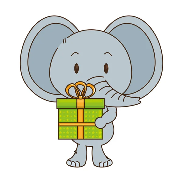 Lindo pequeño elefante carácter — Vector de stock