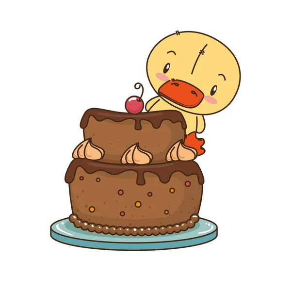 Cute little duck character — Stock Vector