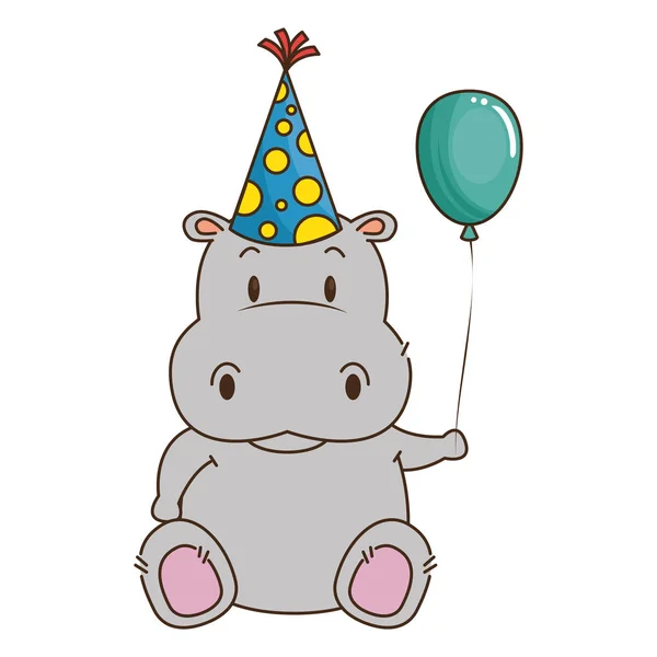 Cute little hippo karakter — Stockvector