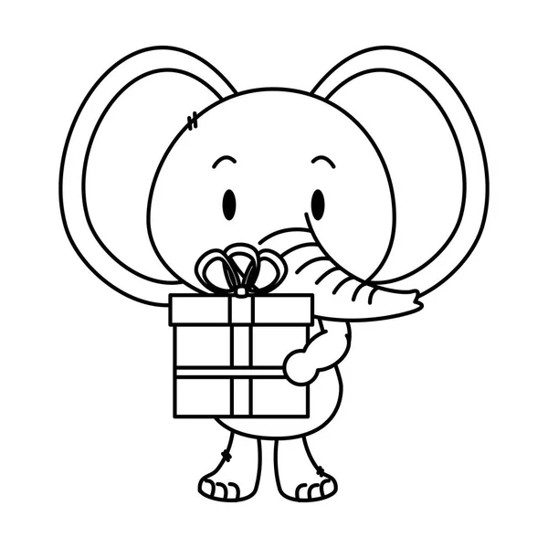Cute little karakter van de olifant — Stockvector