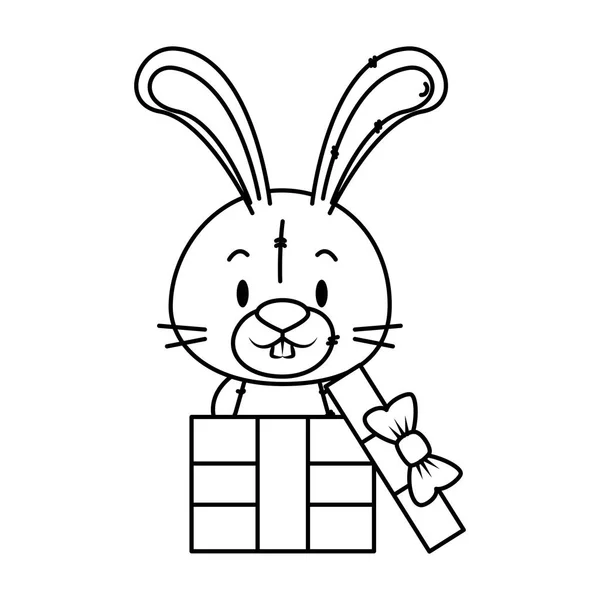 Lindo pequeño conejo carácter — Vector de stock