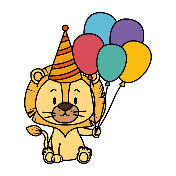 Mignon petit lion personnage — Image vectorielle