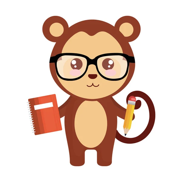 Sevimli küçük maymun karakter — Stok Vektör