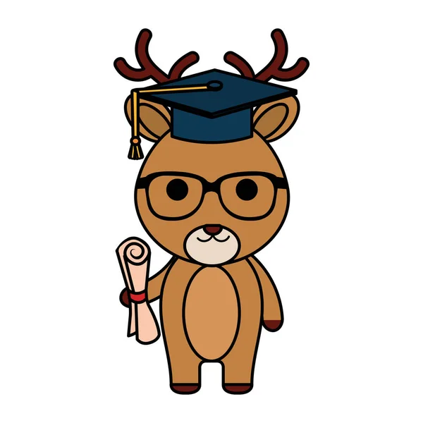 Cute little reindeer character — Stock Vector