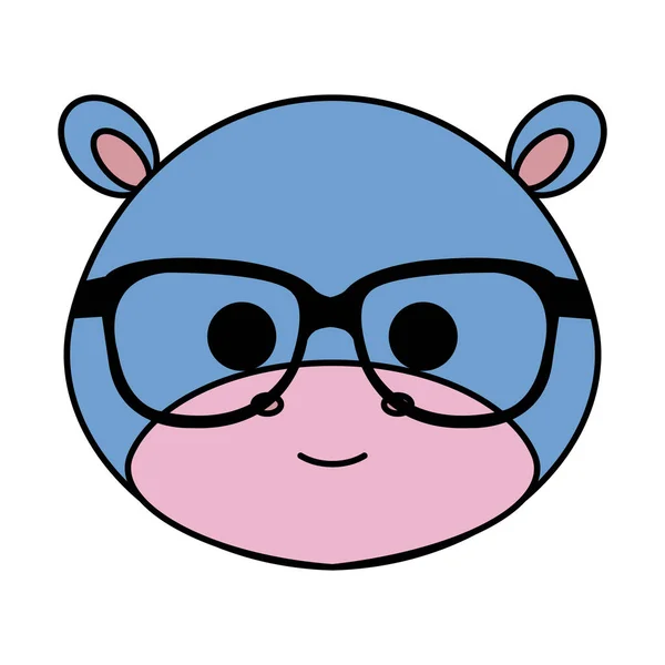 Mignon petit personnage hippopotame — Image vectorielle