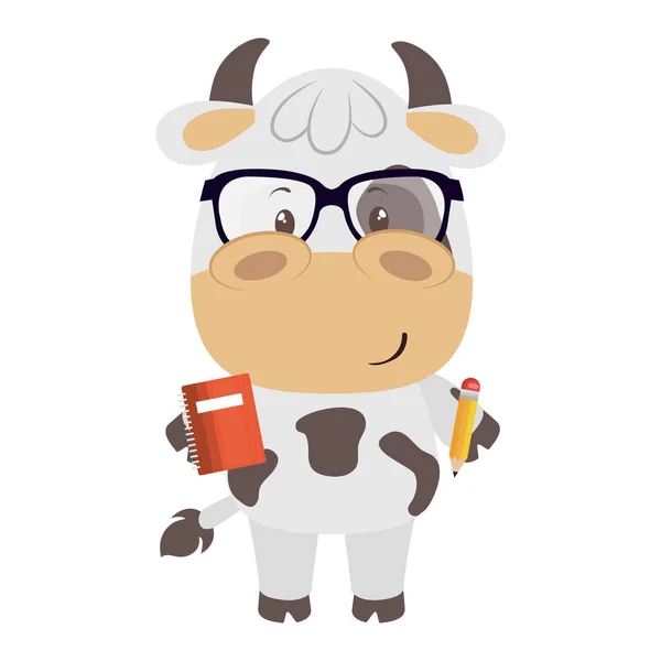 Милый маленький коровий персонаж — стоковый вектор