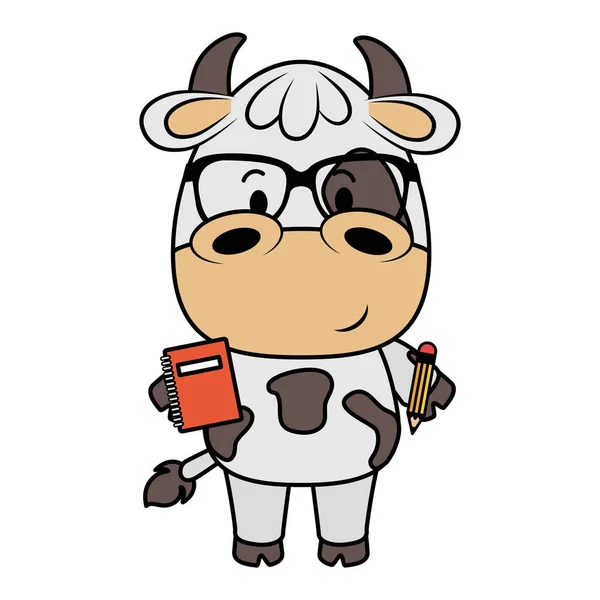 Schattige kleine koe karakter — Stockvector