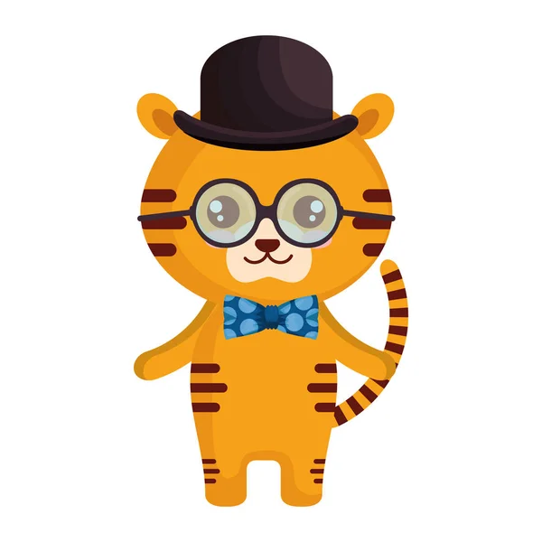 Cute little tiger character — Stock Vector