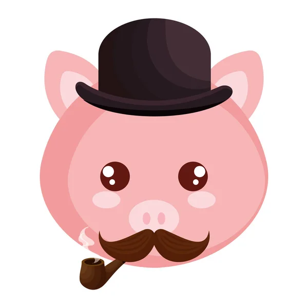 Mignon petit personnage de porc — Image vectorielle