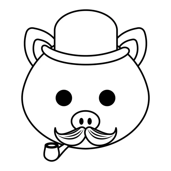 Mignon petit personnage de porc — Image vectorielle