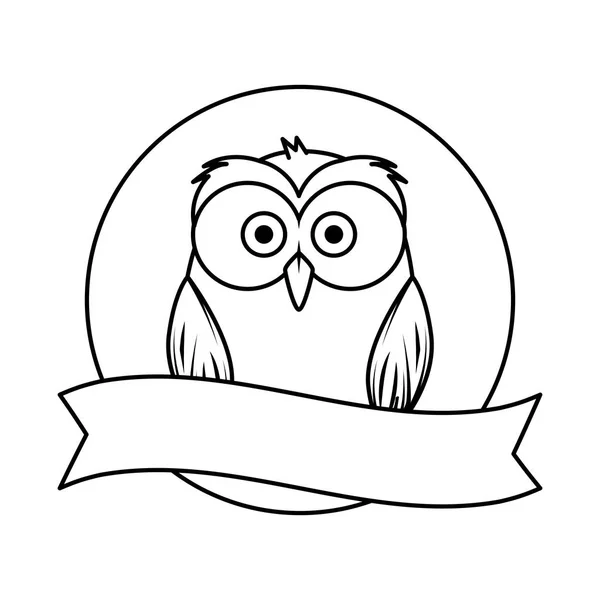 Cute little owl ptak znaków — Wektor stockowy