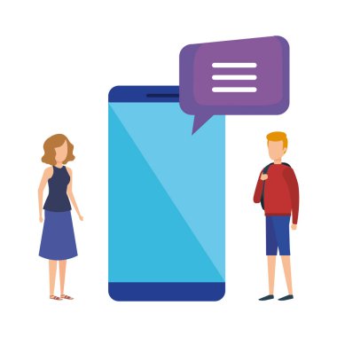 Mini smartphone vektör çizim tasarım çiftle