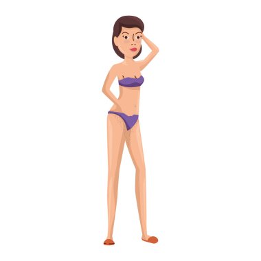 kadın bikini karakter vektör çizim tasarım