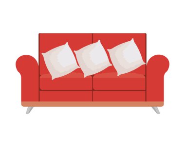 kanepe oturma yastık ile vektör çizim tasarım