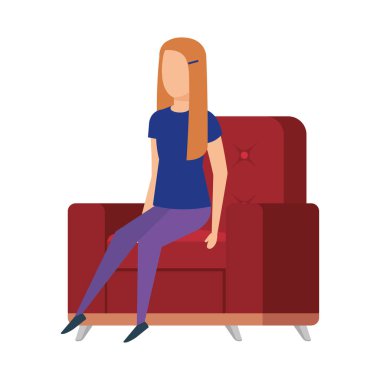 kanepe oturma ile yaşamak vektör çizim tasarım