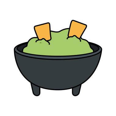guacamole with nachos mexican food vector illustration design clipart