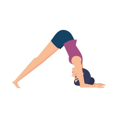 Yoga pozisyon vektör çizim tasarım pratik kadın