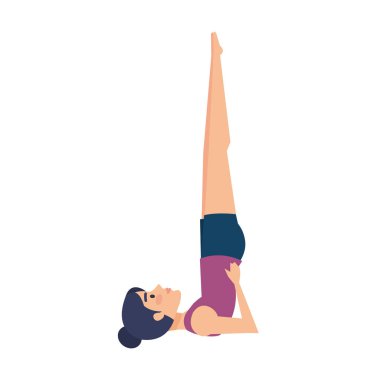 Yoga pozisyon vektör çizim tasarım pratik kadın