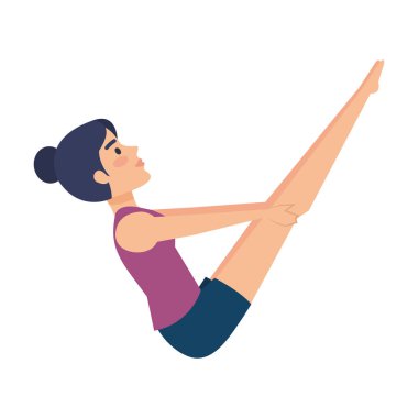 Yoga pozisyon vektör çizim tasarım pratik kadın