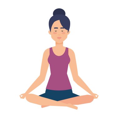 Yoga pozisyon vektör çizim tasarım pratik kadın