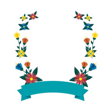 güzel çiçek çelenk taç vektör çizim tasarım