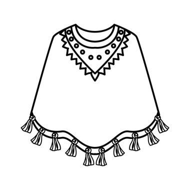 Meksika panço simge vektör illüstrasyon izole